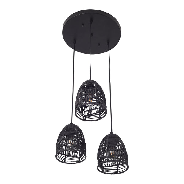 Taklampa Andover Metall+Rattan Svart [lux.pro]