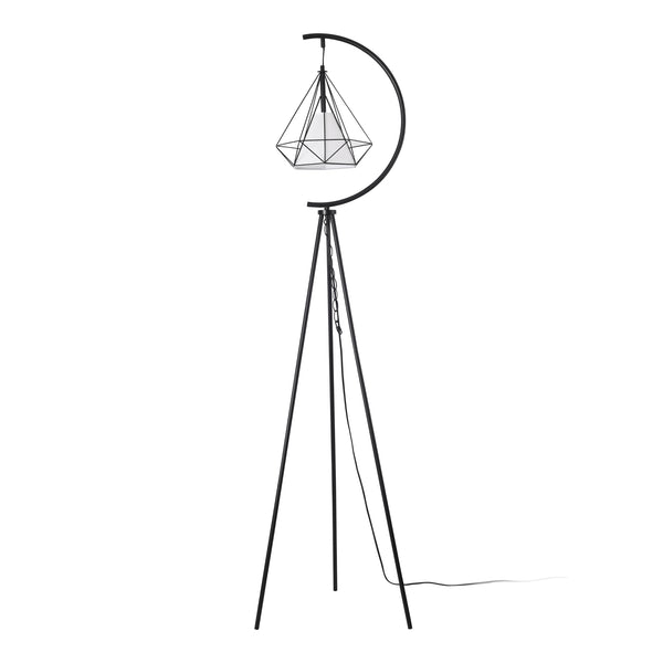 Golvlampa Austell Metall 171cm Svart/Vit [lux.pro]