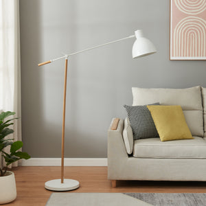Golvlampa Banchory Metall 163 cm Träutseende/Vit [lux.pro]