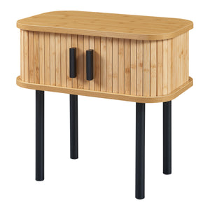 Sidobord Tvedestrand 48x30x45 cm Träfärgat/Svart [en.casa]