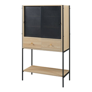 Sidobord Tysnes 140x80x40 cm Svart/Ek [en.casa]