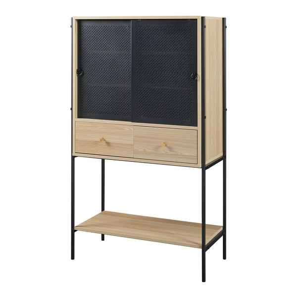 Sidobord Tysnes 140x80x40 cm Svart/Ek [en.casa]