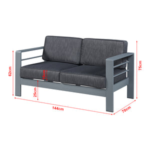 Trädgårdssoffa Avise med dynor 144x70x62 cm grå [casa.pro] 