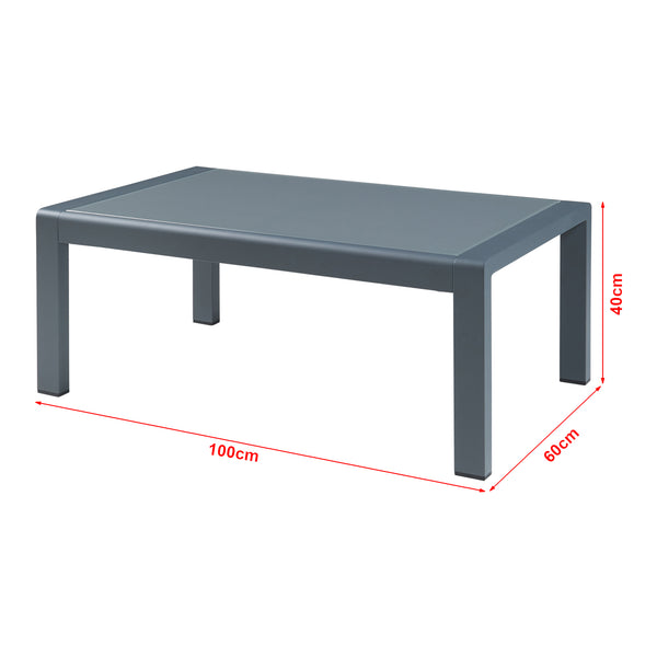 Trädgårdsbord Avise 100x60x40 cm antracit härdat glas [casa.pro]