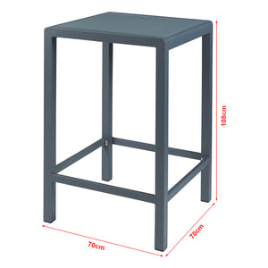 Barbord Avise utebord 108x70x70 cm härdat glas antracit [casa.pro] 
