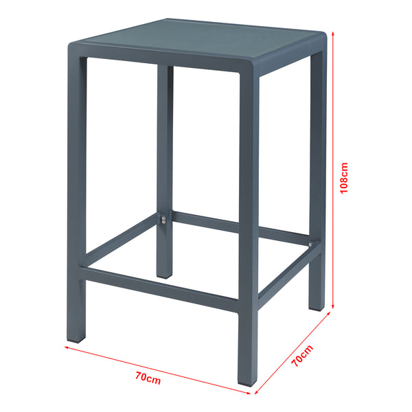 Barbord Avise utebord 108x70x70 cm härdat glas antracit [casa.pro] 