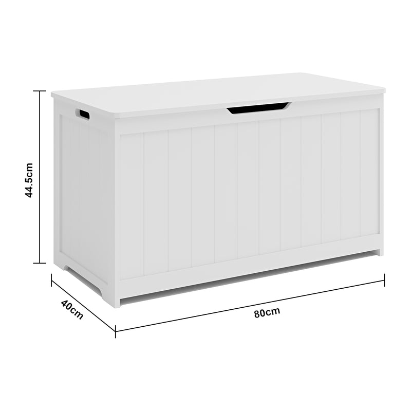 Måttskiss Leksakslåda Podek förvaringslåda 80x40x44,5 cm vit [en.casa]