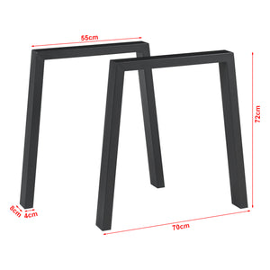 Bordställ 2-pack Kraftisried 72x70cm Svart [en.casa]