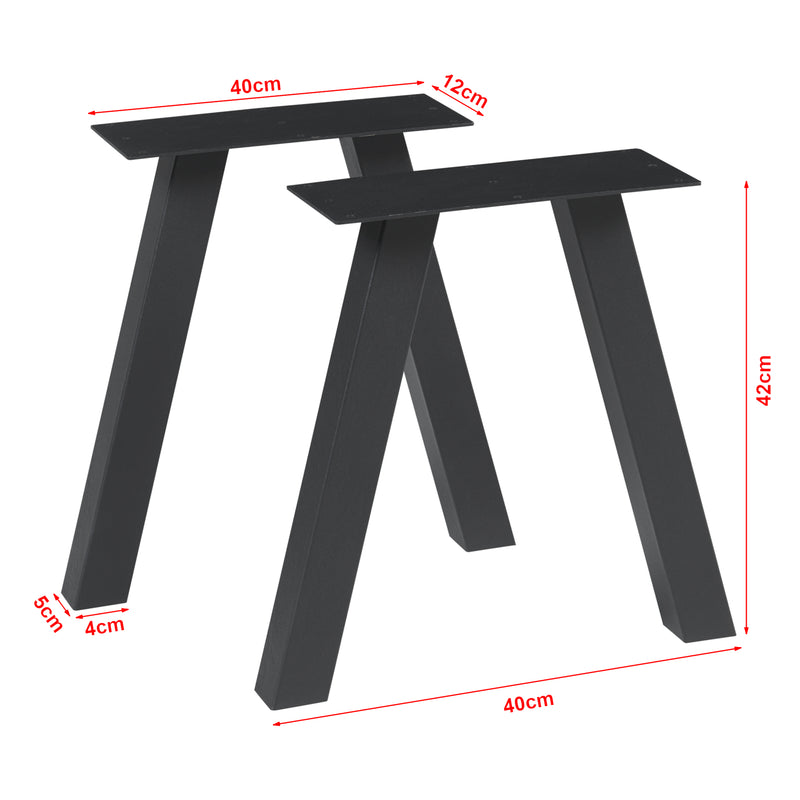 Måttskiss Bordställ 2-pack Mariager 42x40cm Svart [en.casa]