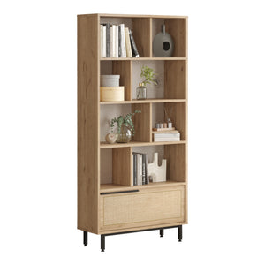 Bokhylla Kvænangen 176x84x30 cm Eklook/Rattanlook [en.casa]