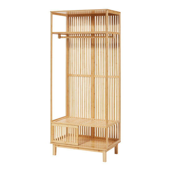 Klädställning Ypäjä 187x80x47 cm bambu [en.casa]