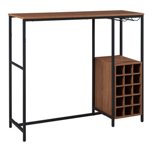 Barbord Trøndelag 120x40x105 cm med vinreol for 15 flasker [en.casa]