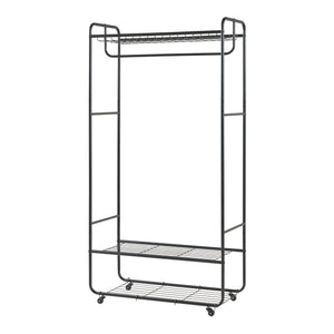 Klädställning Vestvågøy med hjul 176x90x40 cm svart [en.casa] 