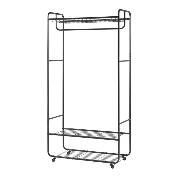 Klädställning Vestvågøy med hjul 176x90x40 cm svart [en.casa] 