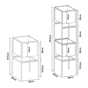 Växtställ Sveio 2-pack Metall Svart [en.casa]
