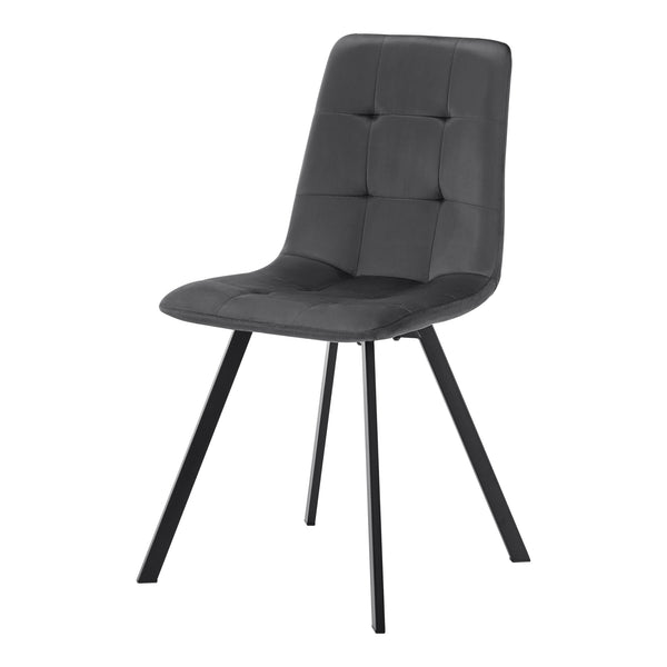 Stol Lexnitz set om 4 mörkgrå sammet 89x44x54 cm [en.casa] 
