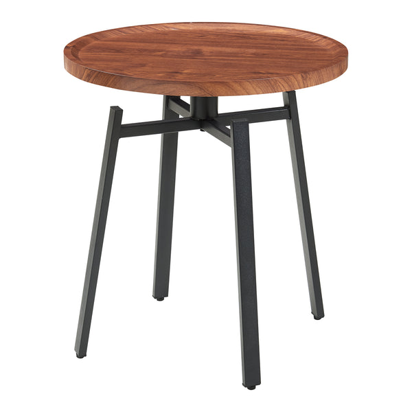 Sidobord Mippeena 54xØ50 cm Svart/Valnöt [en.casa]