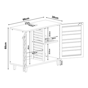 Tvättställsskåp Epind 60x66x30 cm Bambus Natur [en.casa]