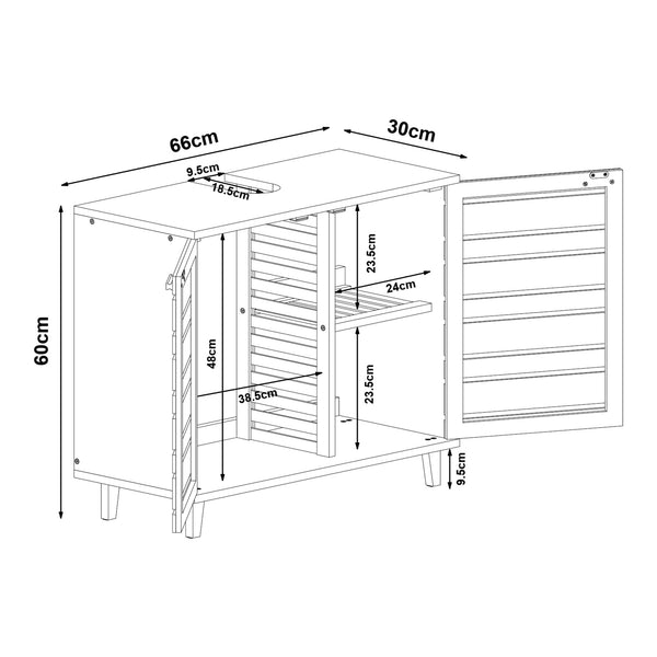 Tvättställsskåp Epind 60x66x30 cm Bambus Natur [en.casa]