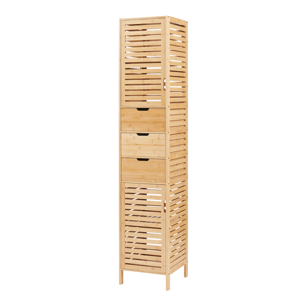 Högskåp Boksereys 180x35x35 cm Bambus [en.casa]