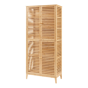 Badrumsskåp Raurgela 180x80x40 cm Bambus [en.casa]