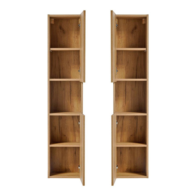 Måttskiss Högskåp Skelbolu med hyllinsats 30x140x25 cm eklook [en.casa]