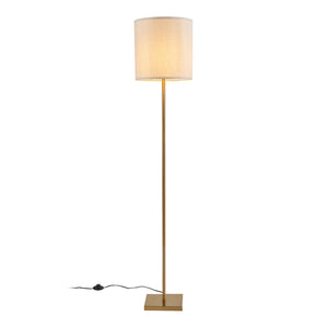 Golvlampa Fildholm 157 cm Mässingsfärgad/linneutseende [lux.pro]