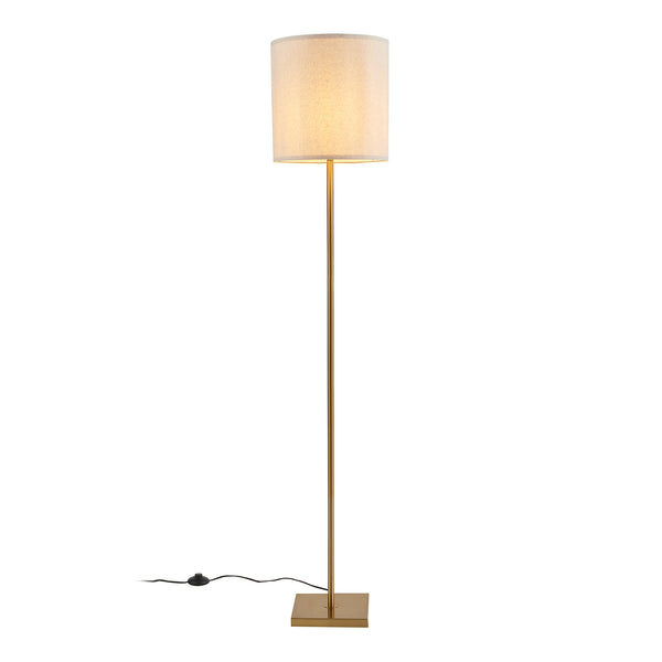 Golvlampa Fildholm 157 cm Mässingsfärgad/linneutseende [lux.pro]