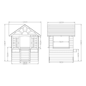 Barnlekshus Vesa 138x120x102 cm Tallträ Grå [casa.pro]