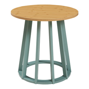 Sidobord Lensuu 48xØ48 cm Pastellgrön/Ek [en.casa]