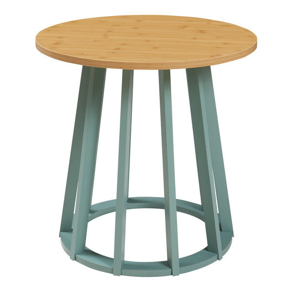 Sidobord Lensuu 48xØ48 cm Pastellgrön/Ek [en.casa]