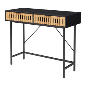 Konsolbord Luniehti 100x40x75 cm Svart/Natur [en.casa]