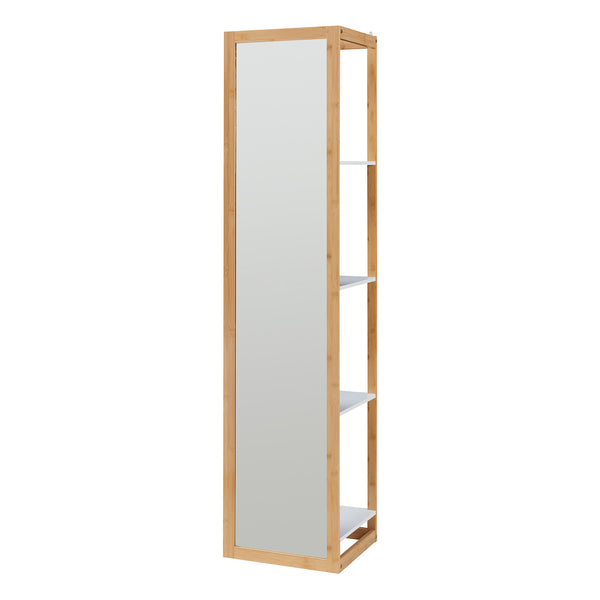 Spegelhylla As 170x40x35 cm Bambus [en.casa]