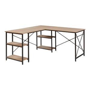 Skrivbord Klirurud med 2 hyllor L-format 150x150x75 cm eklook [en.casa]