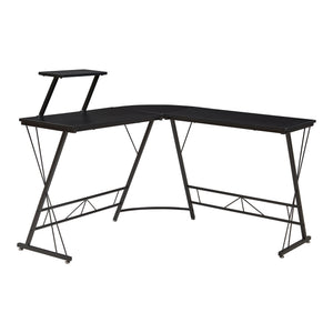 Skrivbord Yremso L-format 122x122x98 cm Svart [en.casa]