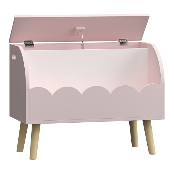 Leksakslåda Vestnes 60x30x44 cm Cotton Candy/Vit [en.casa]