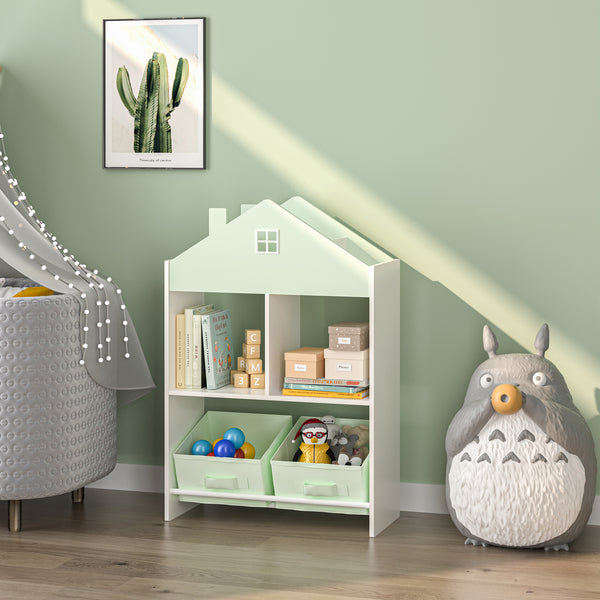Barnhylla Vipsali 90x60x27 cm Mintgrön/Vit [en.casa]