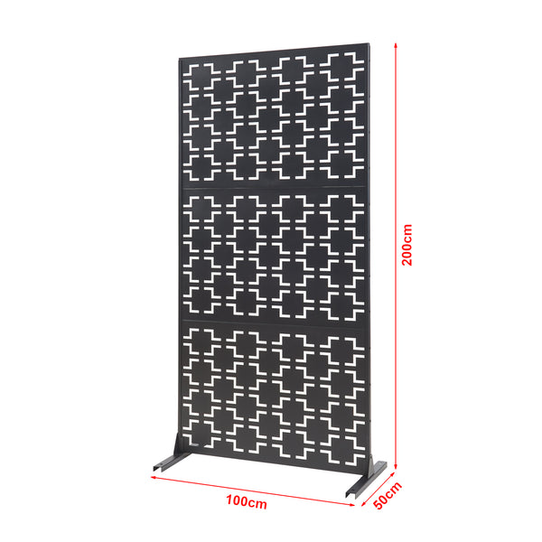 Inomhusavskiljare Aaskis Stål 200x100x50 cm Svart [casa.pro]