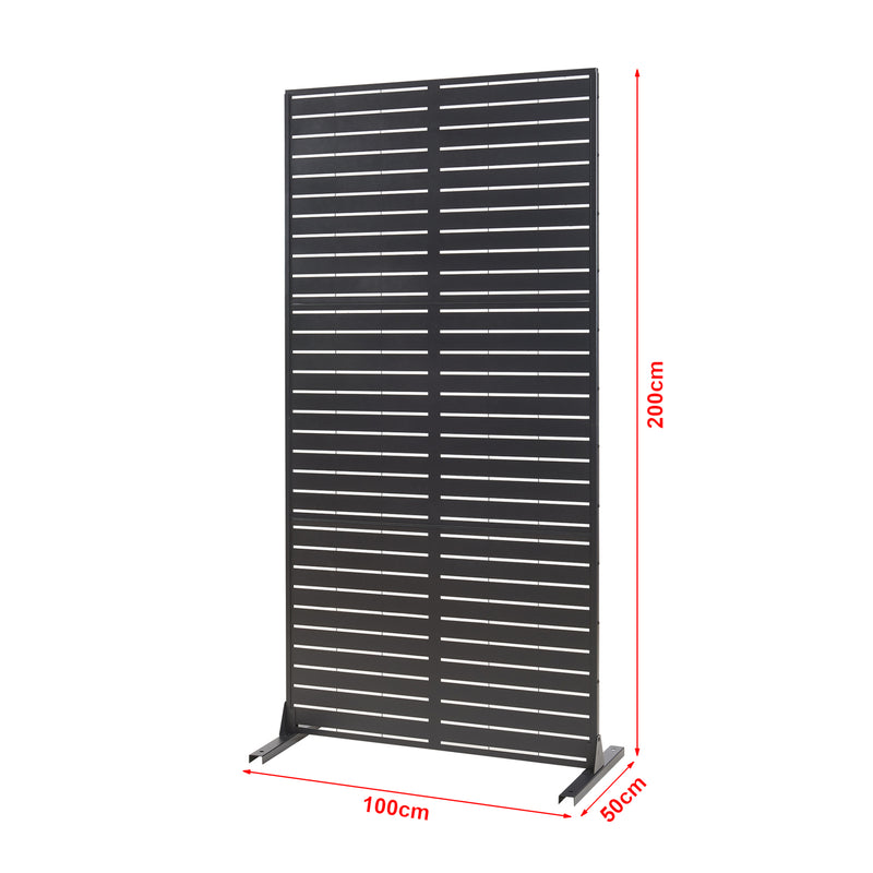 Måttskiss Inomhusavskiljare Trolu Stål 200x100x50 cm Svart [casa.pro]