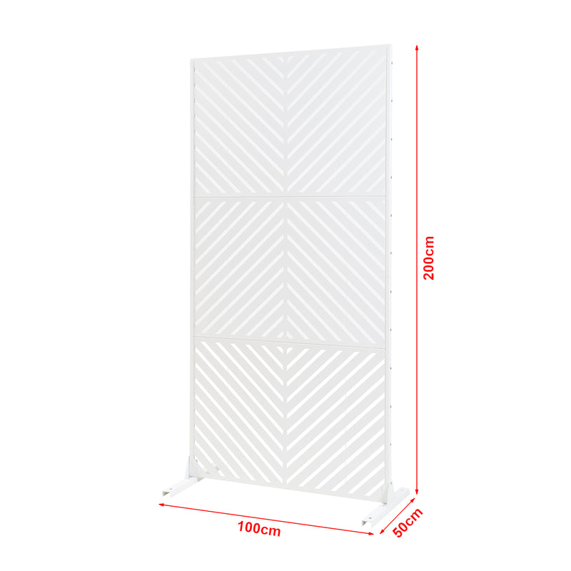 Måttskiss Inomhusavskiljare Kekan Stål 200x100x50 cm Vit [casa.pro]
