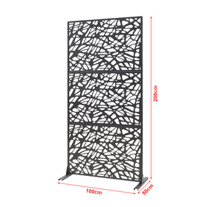 Inomhusavskiljare Poskind Stål 200x100x50 cm Svart [casa.pro]