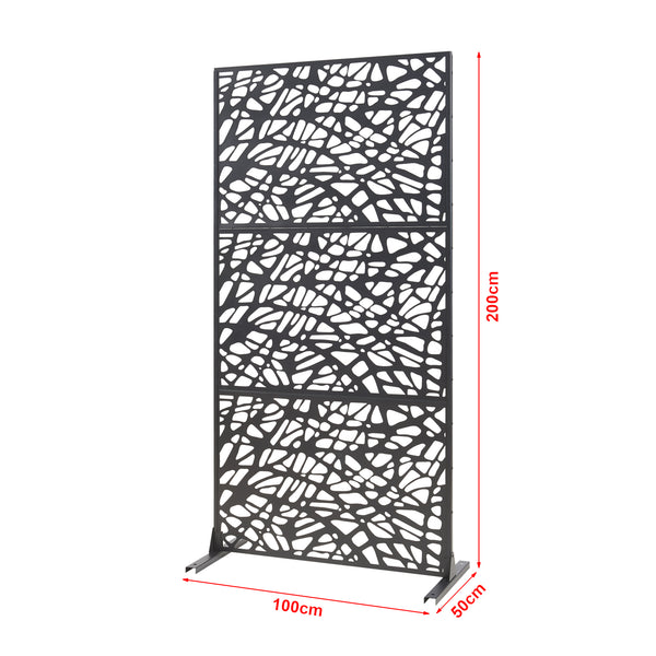 Inomhusavskiljare Poskind Stål 200x100x50 cm Svart [casa.pro]