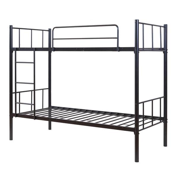 Metall-våningssäng Berimma 90x200 cm Svart [en.casa]