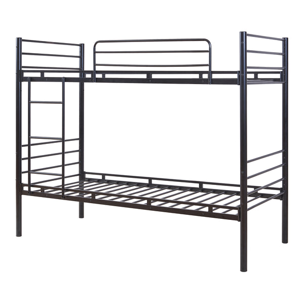 Metall-våningssäng Bevapis 90x200 cm Svart [en.casa]