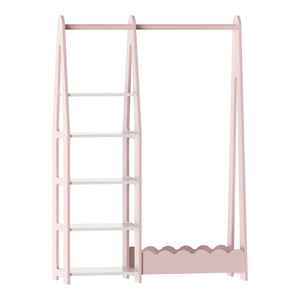 Barnklädhängare Vestnes 114x77x30 cm Cotton Candy/Vit [en.casa]