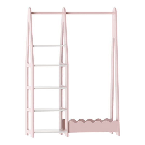 Barnklädhängare Vestnes 114x77x30 cm Cotton Candy/Vit [en.casa]