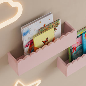 Barnväggshylla 2-pack Vestnes 40x10x10 cm Cotton Candy [en.casa]