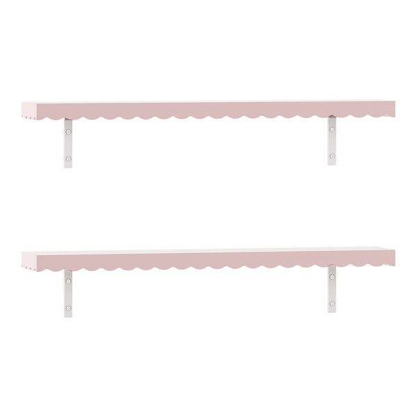 Barnvägghylla 2-pack Vestnes 80x17x4 cm Cotton Candy [en.casa]