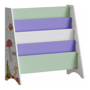 Barnhylla Hornnes 60x62x28 cm Aqua Dream Motiv [en.casa]