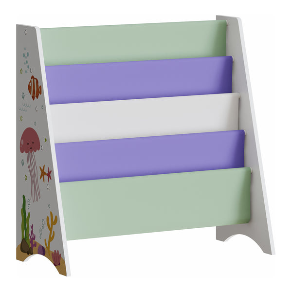 Barnhylla Hornnes 60x62x28 cm Aqua Dream Motiv [en.casa]